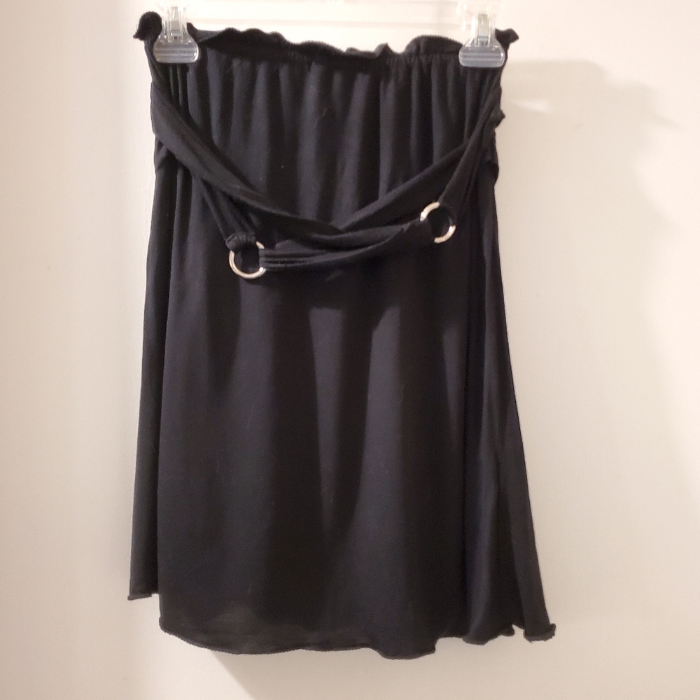 Poleci black short skirt, flirty light micromodal fabric, size small